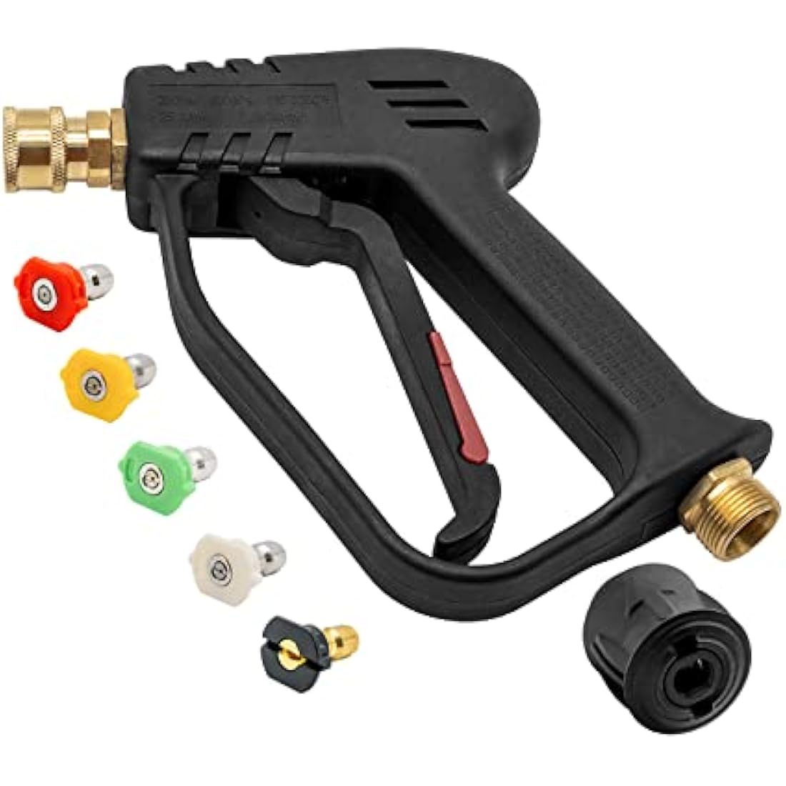 Fai Top 4000PSI High Pressure Washer Gun with 5 Water Nozzle Tip, Cleaner Gun Car Wash Water Gun for Car Cleaning (M22 14MM Hose Connector & karcher Quick Connector)