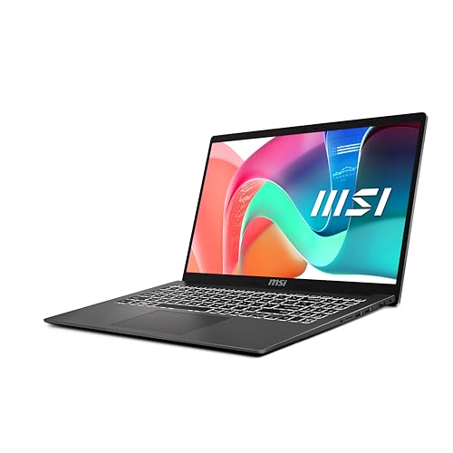 MSI Modern 15 Laptop (B7M-437UK) - (15.6" FHD IPS-Level Panel, AMD Ryzen 5 7430U, AMD Radeon Graphics, DDR IV 16GB (3200MHz), 512GB NVMe PCIe SSD, Intel WIFI 6E, Windows 11 Home Plus) - Classic Black