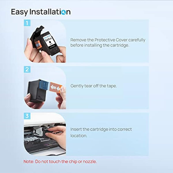 HALLOLUX PG-560XL CL-561XL Multipack Ink Cartridges Use for Canon 560XL 561XL for Pixma TS5350 TS5351 TS7450 TS7451 TS5352 TS5353 (2 Pack, Black and Tri-colour)