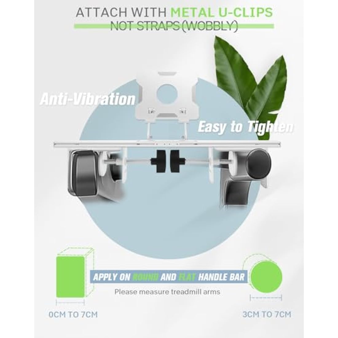 INMAKER Treadmill Desk Attachment, Universal Desk for Treadmill Adjustble Height Width, Aluminum Treadmill Laptop Holder White