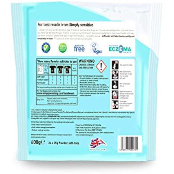 Simply Sensitive Non-Bio Soluble Powder Soft-Tabs - Pack of 200 Washes