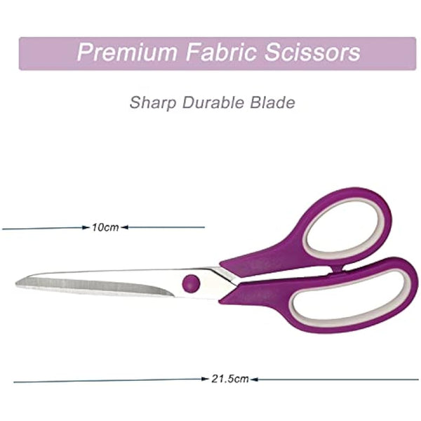 Rotary Cutter Set Pink - Quilting Kit incl. 45mm Fabric Cutter, 5 Extra Rotary Blades, A2 Self Healing Cutting Mat, Acrylic Ruler and Sewing Clips, Scissors, Ideal for Crafting, Sewing, Patchworking