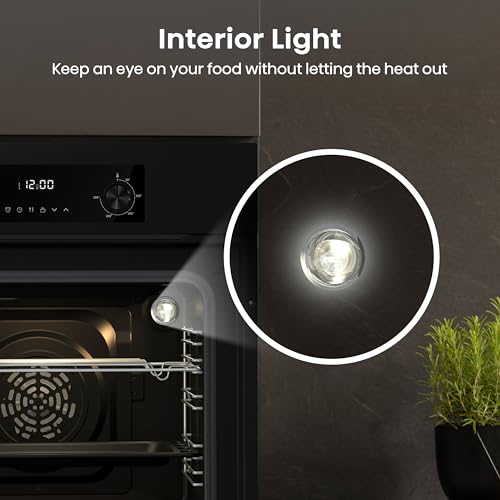 Hisense BI64211PB 77 Litre Built In Electric Single Oven With Pyrolytic Cleaning, Pizza Mode, Multiphase Cooking- Black 22x23x23 inches (LxWxH) - A+ Rated, Extra Large