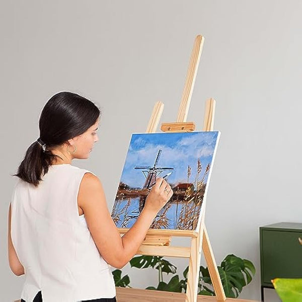 Elan Stretched Canvases 40x40 CM, 6-Pack Art Canvases for Painting 280 GSM, Triple Primed Stretched Canvas for Painting, Blank Canvas 40x40 CM