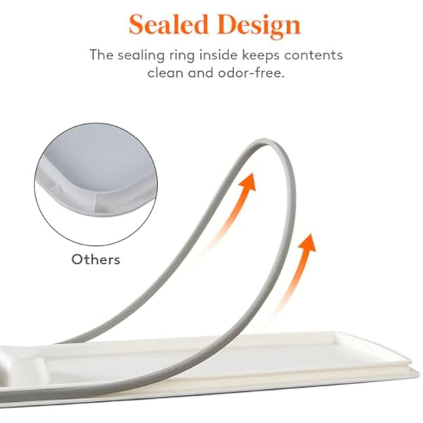 Lifewit Rice Container 25.4 Lbs, Rice Dispenser with Measuring Cup, Cereal Containers Storage, Sealed Moisture Proof Rice Bucket, Dry Food Grain Flour Soybean for Kitchen Pantry Household, White