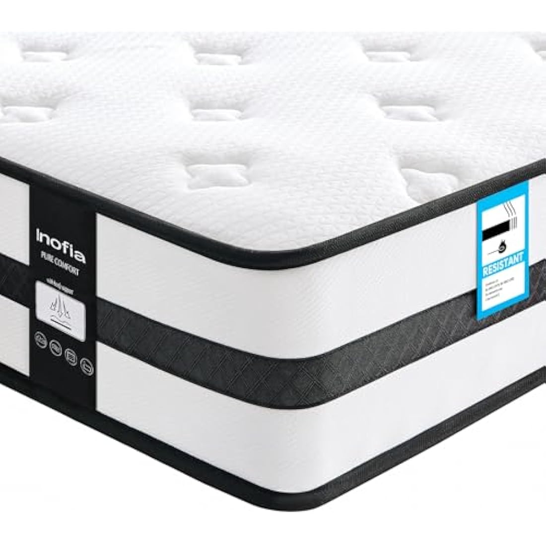 Inofia Single Mattresses Memory Foam Sprung 3FT, 10.3 Inch Hybrid Mattress with Zone Support Memory Foam & Cooler Knitted Fabric, Medium Firm Original Collection, 100 Night Home Trial
