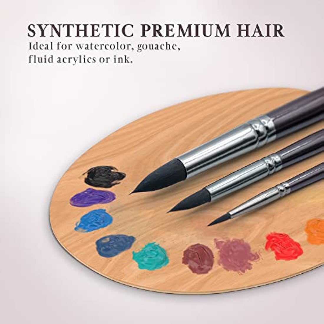 Pinturale Arts 8 Professional Watercolour Brushes For Artists | Watercolour Paint Brushes Set | High Water Absorption and Water Control for Constant Flow