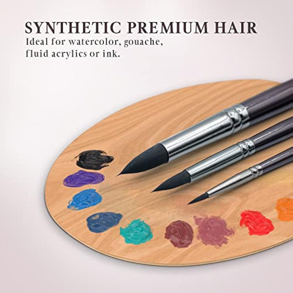 Pinturale Arts 8 Professional Watercolour Brushes For Artists | Watercolour Paint Brushes Set | High Water Absorption and Water Control for Constant Flow