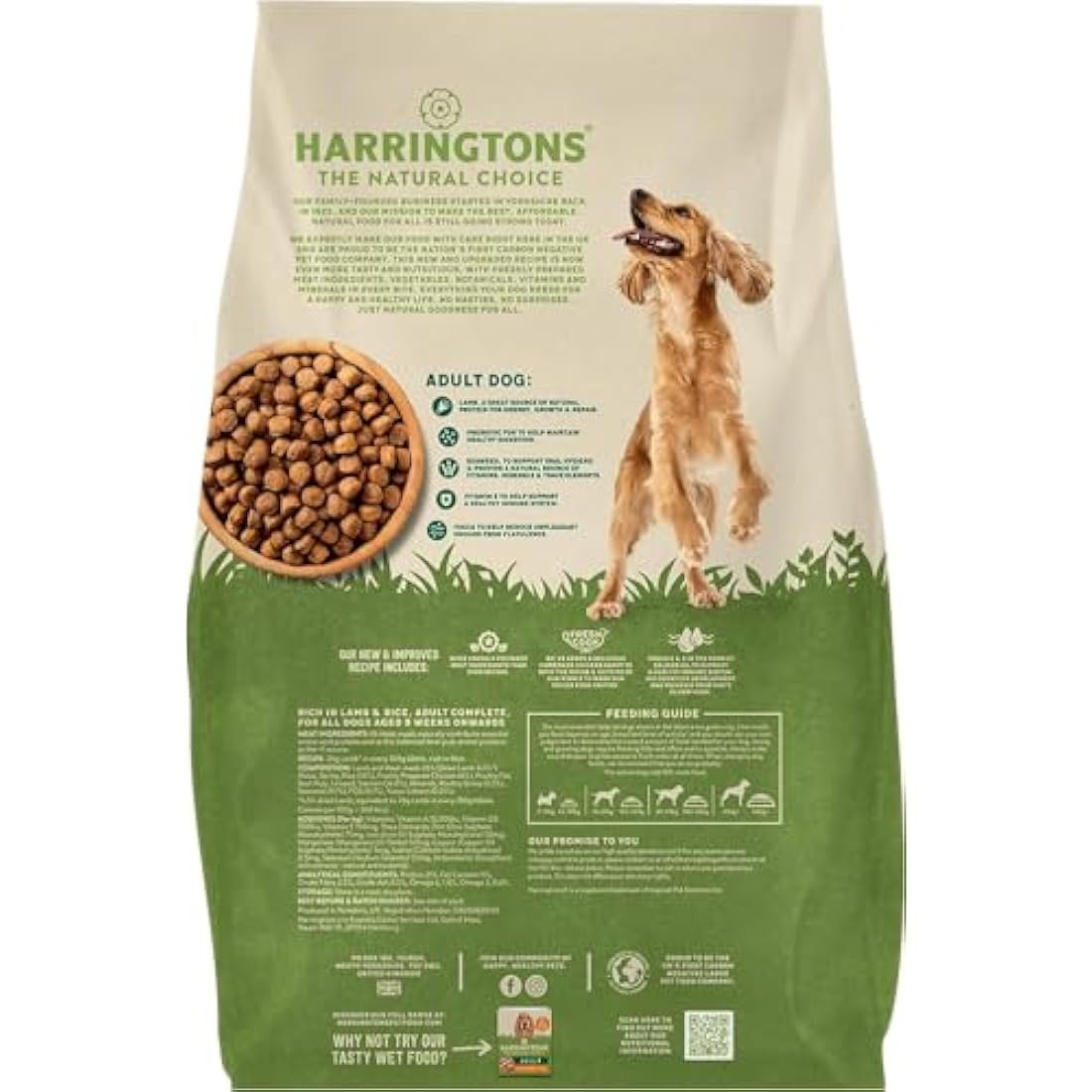 Harringtons Complete Dry Adult Dog Food Lamb & Rice 15kg - Made with All Natural Ingredients
