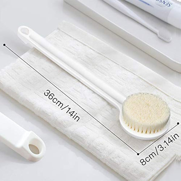 Ithyes Dry Brushing Body Brush Shower Bath Brush Long Handle Gentle Back Skin Scrubber Exfoliate Massage Improve Blood Circulation Cellulite Treatment