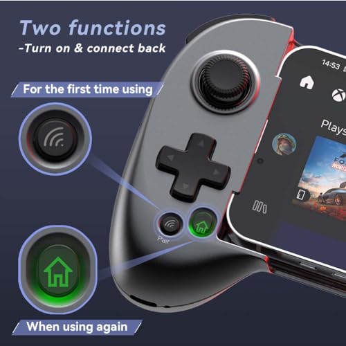ShanWan Mobile Gaming Controller for Android/iOS, Phone controller for iPhone15, Bluetooth connection, PS Remote Gaming Xbox Cloud Steam Link GeForce NOW MFi Apple Arcade Gaming