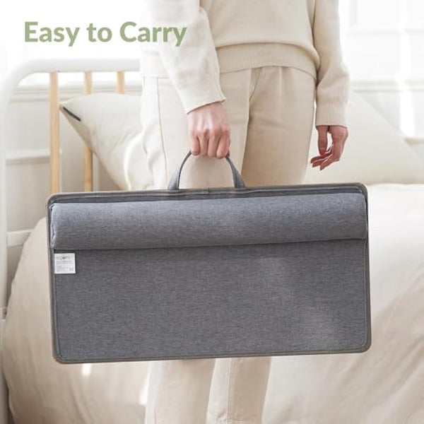 ergomi Lap Desk for Bed & Sofa – Large Laptop Tray with Cushion, Wrist Rest & Anti-Slip Strip, Portable Wooden Pattern Lapdesk for 17” Laptop, Lightweight Table for Work or Study