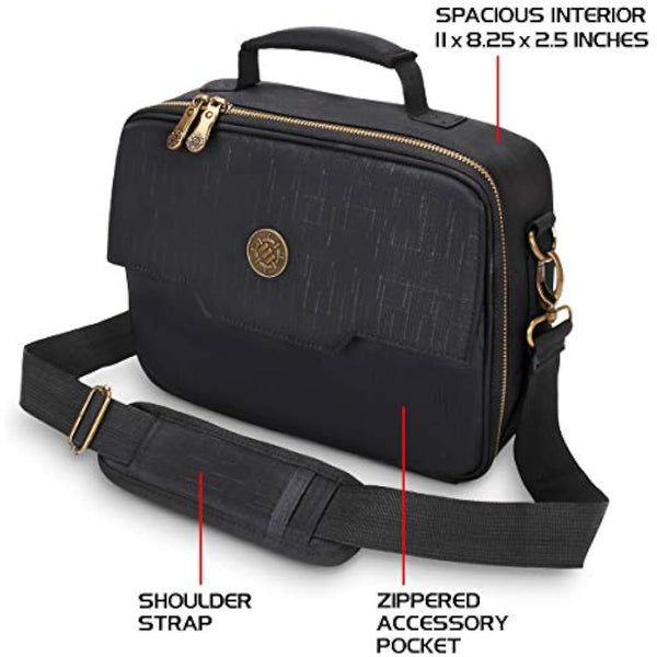 ENHANCE MTG Card Box Storage Case - Deck Holder Card Carrying Case Compatible with Magic MTG Cards, Pokemon Trading Cards, Cards Against Humanity, & Other Card Games - Includes Pencil Loops & Pockets