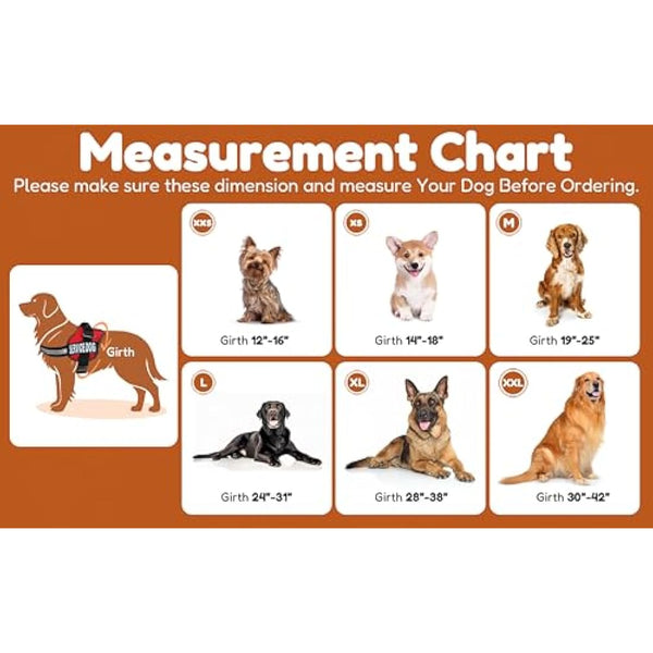 DO NOT PET Dog Vest Harness with Removable Patches and Reflective Trim. Comes with 2 DO NOT PET Reflective Removable Patches. Please Measure Dogs Girth Before Purchase