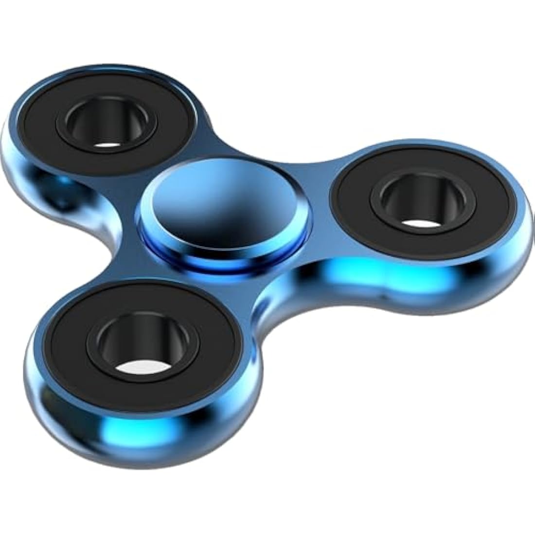 Aolcev Fidget Spinner Metal Fidget Toy Stainless Steel Fast Bearing 2-5 Minutes Spins Hand Spinner Tri Finger Gyro Toy EDC ADHD Focus Anxiety Stress Relief Toys Gifts for Kids Adults-Blue