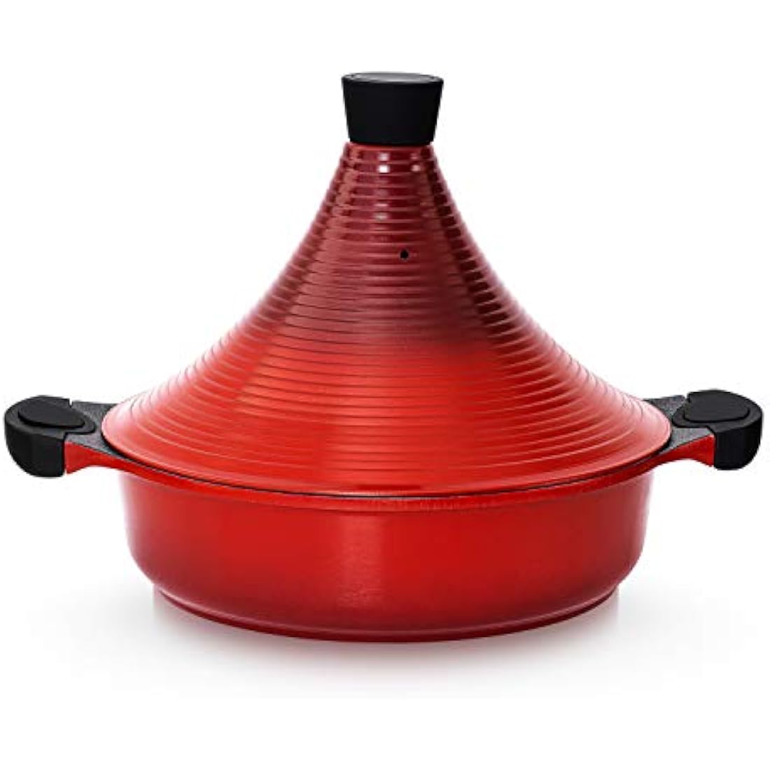 INTIGNIS® Tagine Cooking Pot | 28cm / 4.1 L | Large Casserole Dish | Nonstick Chemical Free Coating | Compatible with all Hobs | Traditional Moroccan Tender Slow Cook Tajin Pan (Red)