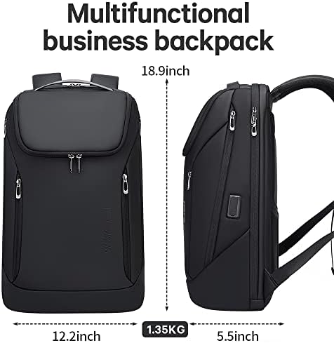 BANGE Business Smart Backpack Waterproof fit 15.6 Inch Laptop Backpack with USB Charging Port,Travel Durable Backpack