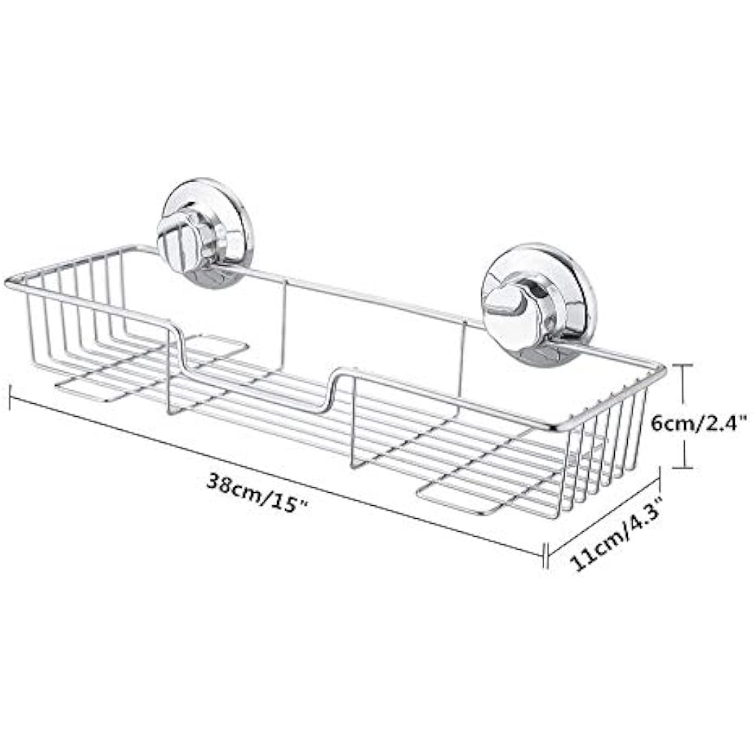 SANNO Shower Caddy,Strong Suction Cup Bathroom Shower Caddies,Bath Shelf Storage Combo Organizer Basket, Kitchen & Bathroom Accessories Shampoo Conditioner - Rustproof Stainless Steel(Set of 2)