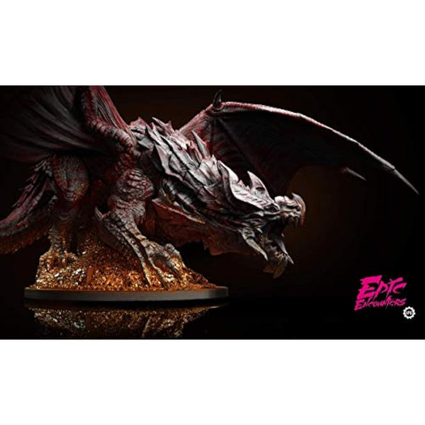 Epic Encounters: Lair of the Red Dragon RPG Fantasy Roleplaying Tabletop Game with HUGE Boss Miniature, Double-Sided Game Mat, & Game Master Adventure Book with Monster Stats, 5E Compatible