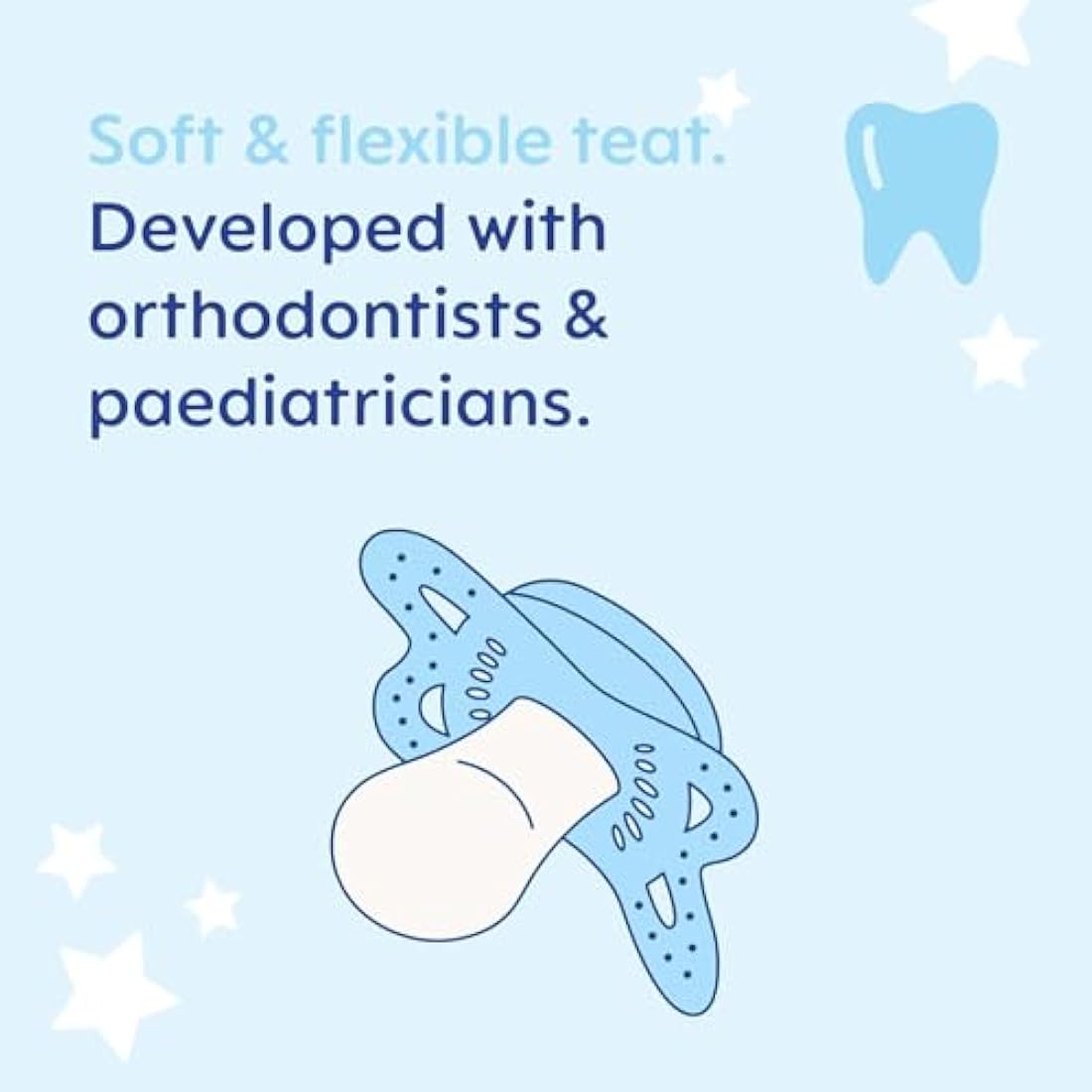 MAM Original Night Soothers | 0-6 Months | 2 Pack | Glow in The Dark | Comes in Dummy Steriliser Case | Baby Accessories for Newborn | Blue/Cream (Various Designs)