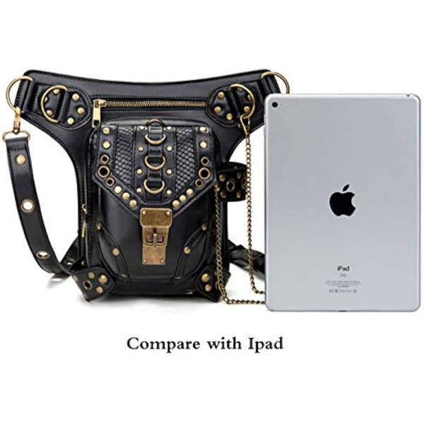FiveloveTwo® Men Women Multi-Purpose Tactical Drop Leg Arm Bag Pack Hip Belt Waist Messenger Shoulder Fanny Packs Steampunk Bag Wallet Purse Pouch Bag