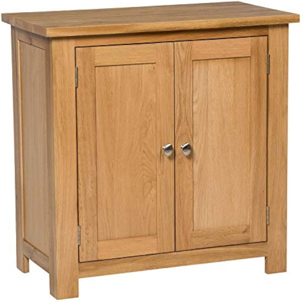 Hallowood Furniture Waverly Oak Small Wooden Cabinet with 2 Door and Adjustable Shelf, Small Oak Sideboard, Solid Wooden Cupboard for Kitchen, Bedroom or Hallway, Living Room Furniture