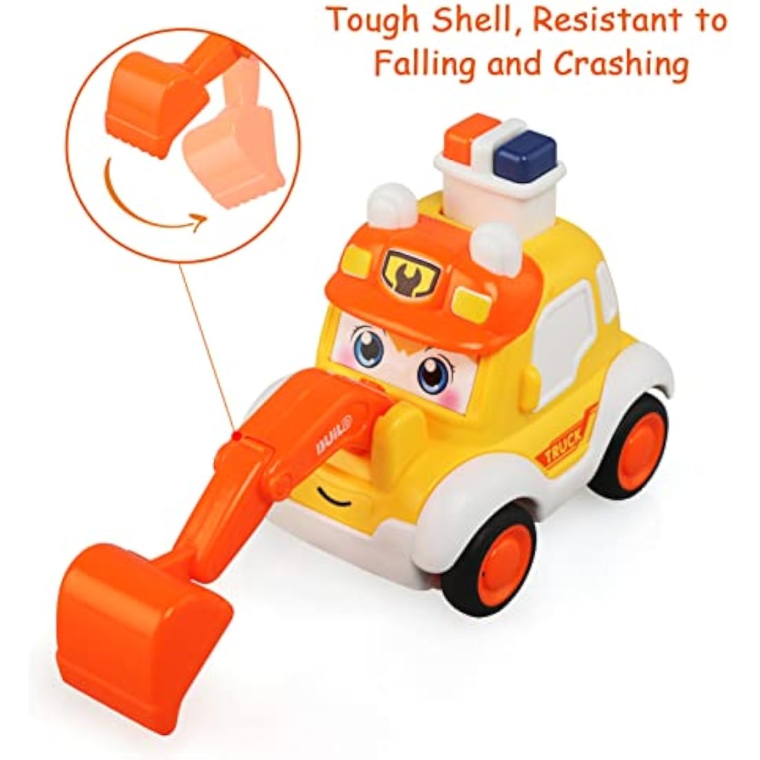 JoyPlus 4Pcs Baby Toy Cars, Press and Go Baby Toy Cars for 1 2 3 Year Old Toddlers, Cartoon Wind up Car Set, Car Toys Set Early Educational Toys Gifts for 1 2 3 Year Old Kids Boys Girls