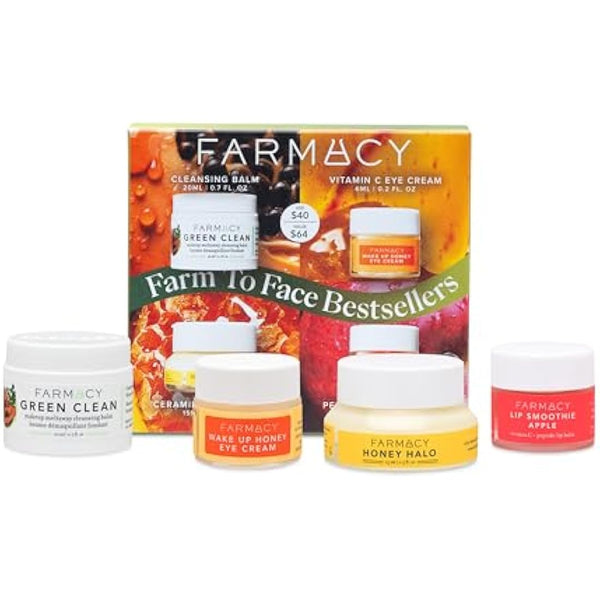 Farm to Face Bestsellers - Green Clean, Wake Up Honey, Honey Halo, Lip Smoothie