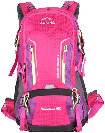 Aoking,Hiking backpack,detachable airflow mesh board,waterproof,SOS whistle,with rain cover