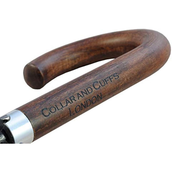 60MPH Strong Umbrella with 24 Ribs - Windproof Umbrella Automatic Large - Reinforced Frame - Wood Hook Handle - Best for Most Ribs - Designer Rainproof Big Golf Men Women - Black