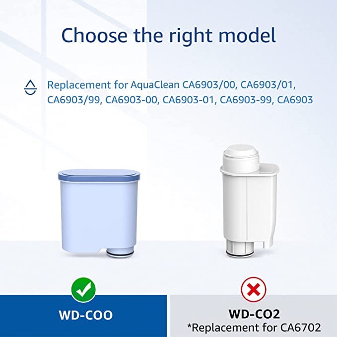 Waterdrop Water Filter Replacement for Philips AquaClean CA6903/10 CA6903/22 CA6903, Reduces Limescale and More, TV SD Certified (10)