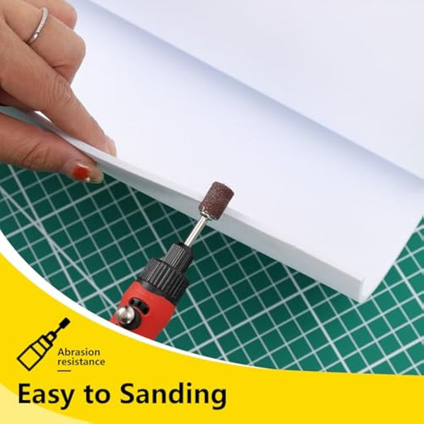 Do²ping 2-Pack White EVA Foam Sheets, 6mm Thick Premium Foam Sheets for Crafts, 35x124.5cm High Density 86kg/m3 EVA Foam for Cosplay Costume, DIY Projects (2PCS 6mm White)