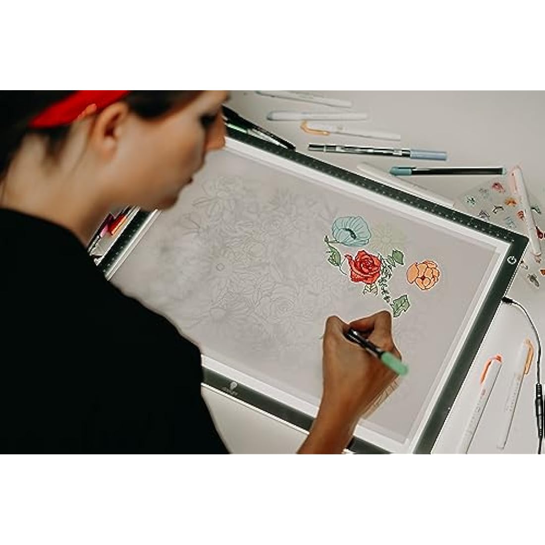 Wafer 2 Lightbox - A3 Light Pad for Tracing, Drawing, Sketching & Painting - Dimmable with Adjustable Brightness - Tracing Lightbox for Artists
