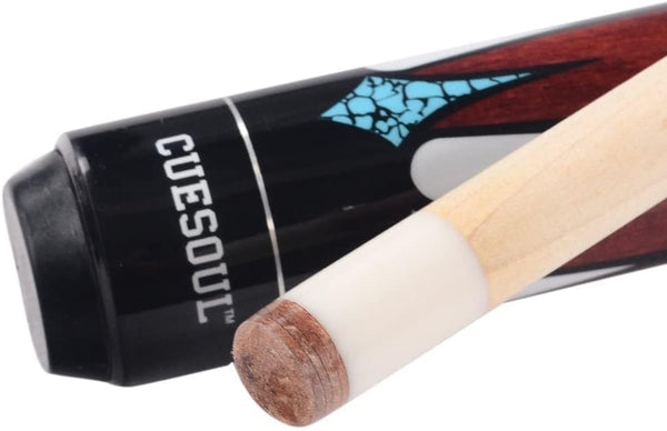 CUESOUL 58 Inch 19 Oz 1/2 Jointed Maple Billiard Pool Cue (CSTB005U)