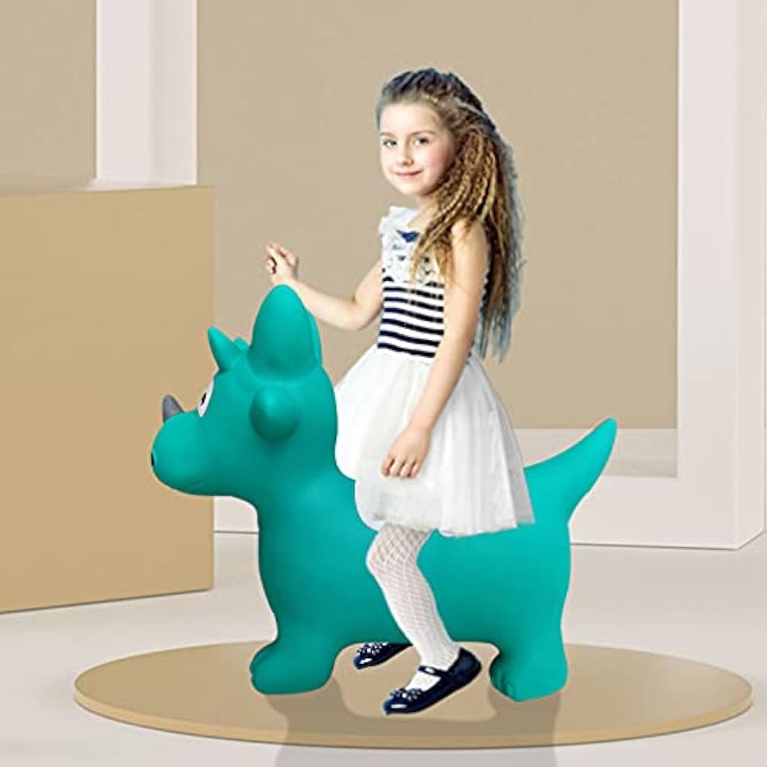 HotMax Bouncy Horse, Inflatable Bouncy Animals Hopper for Toddlers, Ride on Jumping Toys for kids, Girl or Boy Birthday Gift (triceratops)