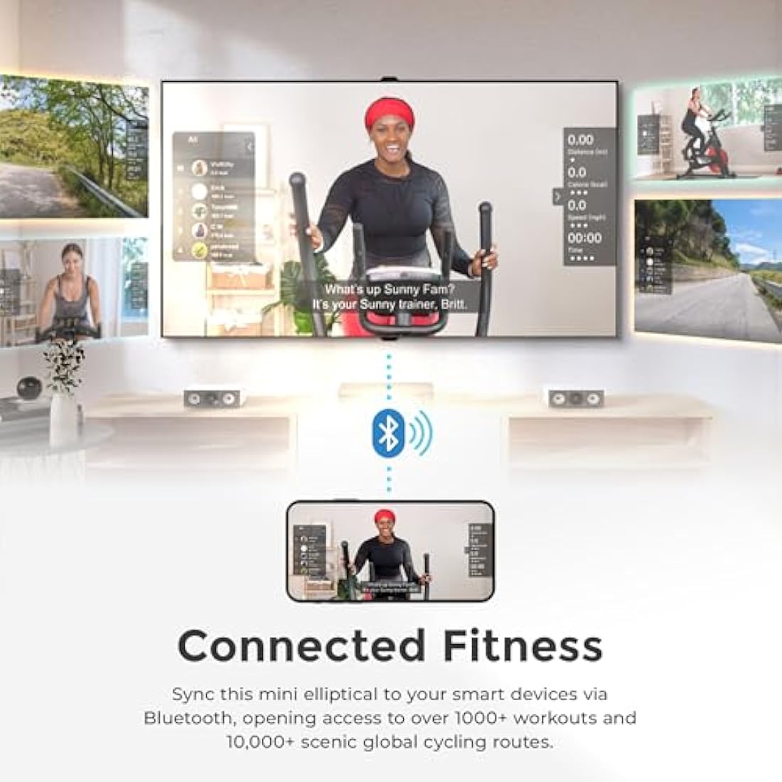 Sunny Health & Fitness Sitting Under Desk Elliptical Exerciser, Portable Pedal Training Machine for Senior Exercise, with Handle, Easy to Carry, Peddler for Home Workout, Optional Free SunnyFit App