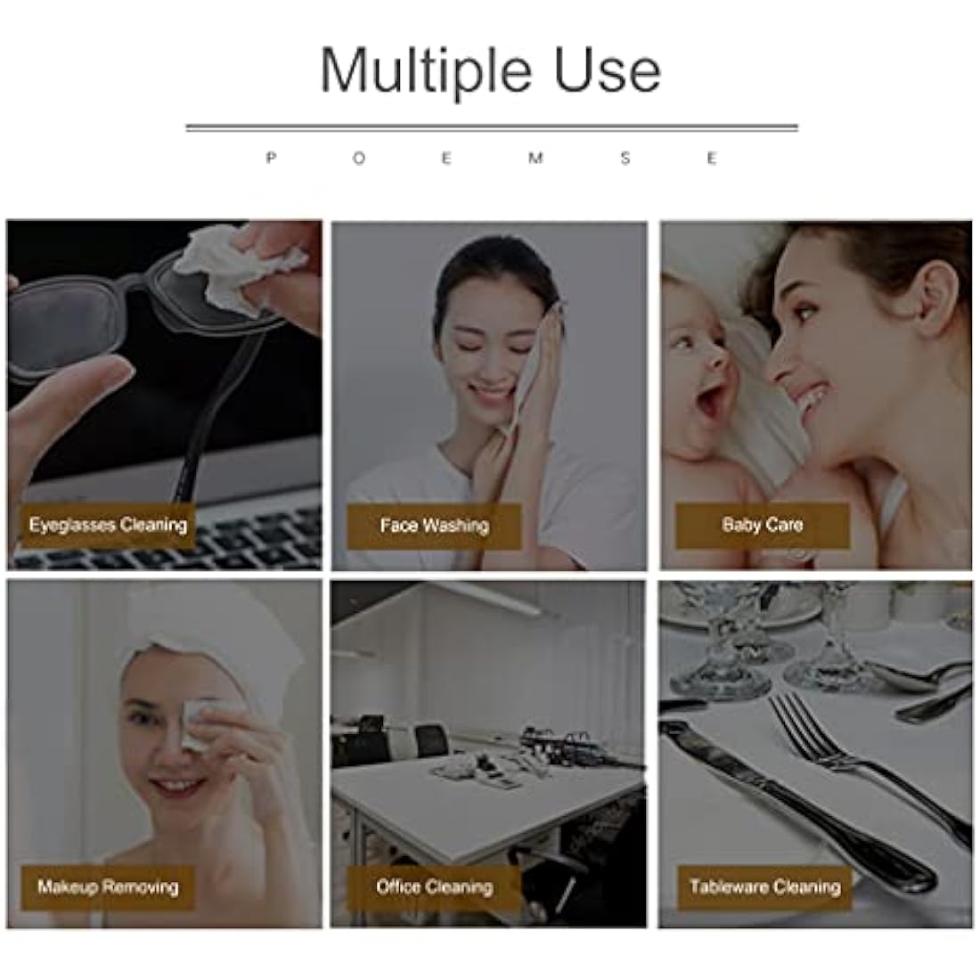 Disposable Face Towel, Suitable for All the Skin Inc Sensitive Skin, 100% Cotton Extra Strong & Thick. Facial Cleansing Tissues, Can Be Used for Makeup Remove, Lint Free etc All Situation (3 Roll)