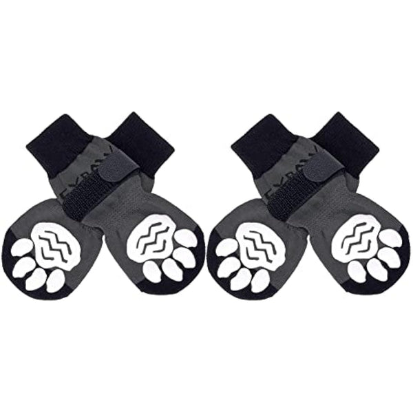 EXPAWLORER Anti Slip Dog Socks with Grips - Dog Paw Protectors Injured Care Stop Licking Traction Control, Indoor Dog Boots with Adjustable Strap Fit for Puppy Small Medium Large Dogs