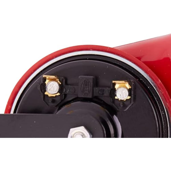 HELLA Trumpet Horn - STYLE HORN TE24 SET - 12V - 110dB(A) - Frequency range from: 400Hz - Frequency range to: 500Hz - Low Tone/High Tone - Electric - Flat Plug-in Connector - 3FH 007 424-811