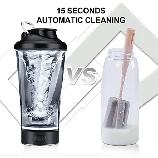 HIYAA Electric Protein Shaker Bottle, 16 oz Rechargeable Vortex Portable Electric Mixer, BPA Free, Shaker Cups for Protein Shakes and Meal Replacement Shakes, Perfect Gym Gift for Men Women, Black