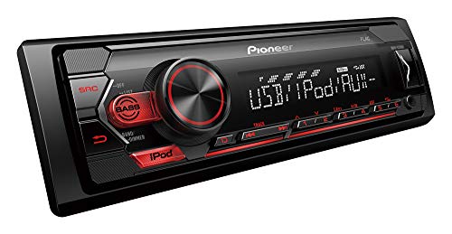 Pioneer MVH-S220DAB 1-DIN receiver with DAB/DAB+, Red illumination, USB and compatible with Apple and Android devices.