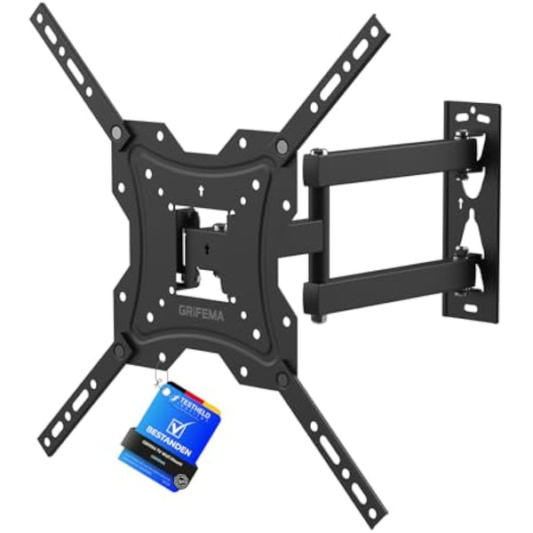 GRIFEMA GB1004 Swivel TV Wall Bracket for 26-55 inch, up to 30KG, Tilt Extendable TV Wall Mount for Flat & Curved Screen, Max Vesa 400X400MM