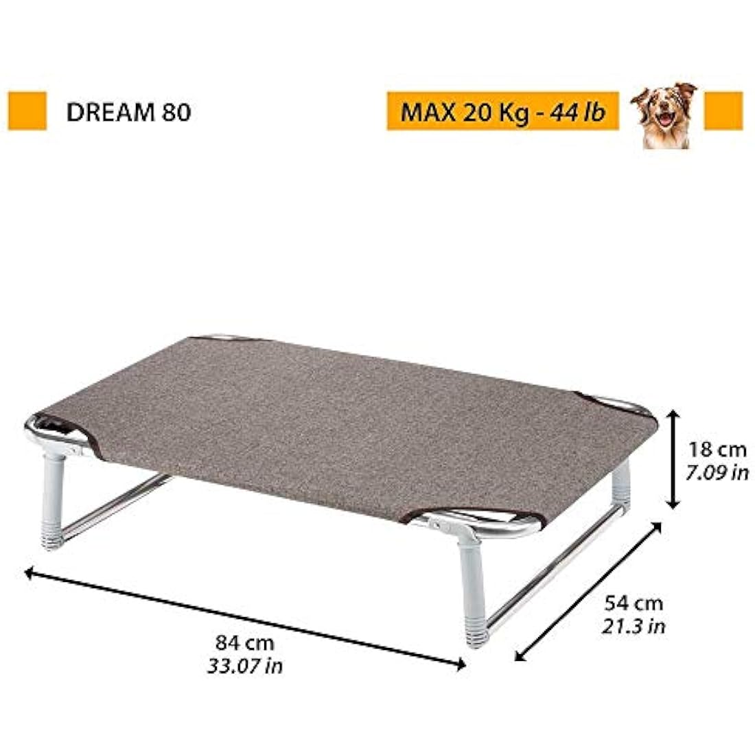 Ferplast Dream 80 Dog Bed, 84 x 54 x 7 cm