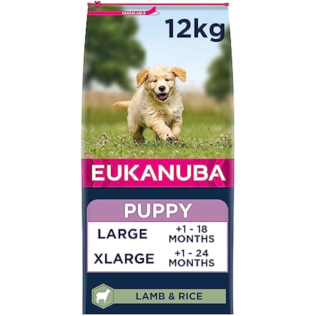 Eukanuba Complete Dry Dog Food for Puppy Large and Giant Breeds with Lamb and Rice 12 kg