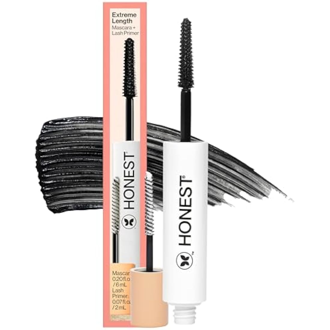 Honest Beauty Extreme Length Mascara + Lash Primer | 2-in-1 Boosts Lash Length, Volume & Definition | Silicone Free, Paraben Free, Dermatologist &.