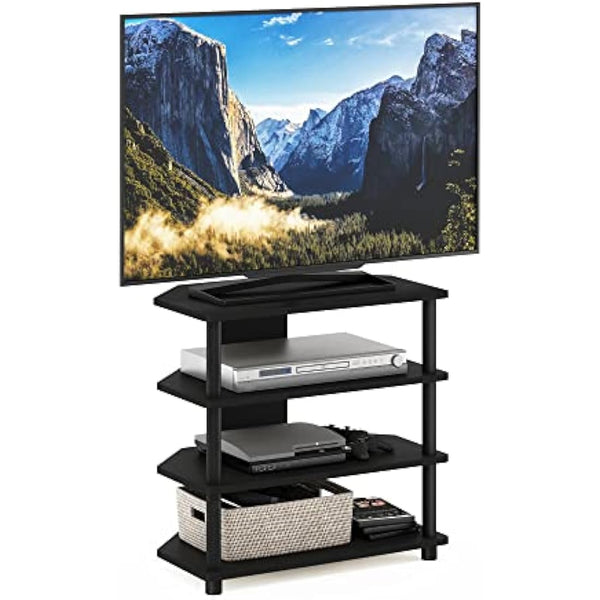 Furinno Econ Easy Assembly 4-Tier Petite TV Stand, Blackwood