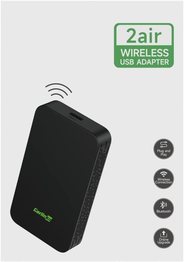 2024 CarlinKit 5.0 2air Wireless Adapter for Apple CarPlay and Android Auto,For cars wired apple CarPlay or wired Android Auto Function,(Model year:2017 to 2024) plug and play