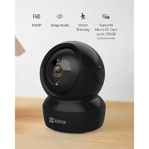 EZVIZ Indoor Camera No Monthly Fee, 256GB Supports, Baby Monitor Camera, Pet Camera. Motion Detection, Auto Tracking, Night Vision, Alarm, Two Way Audio, 2.4G Wifi, Alexa Google IFTTT Control(C6N 2MP)