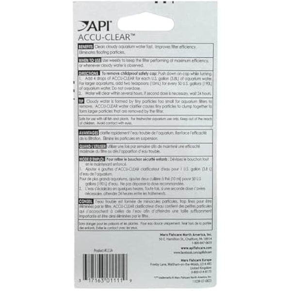 API ACCU-CLEAR Freshwater Aquarium Water Clarifier 37 ml Bottle