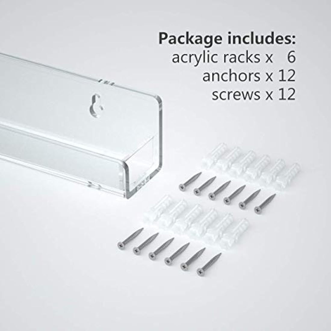 Acrylic Wall Mounted Nail Polish Display Stand Display Rack Nail Polish Organiser Storage for Wall Mounted Storage Shelves Holder - 6pcs